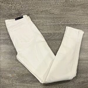 New J Brand Grace Size 29 White Mid-Rise Corded Stripe Skinny Jeans